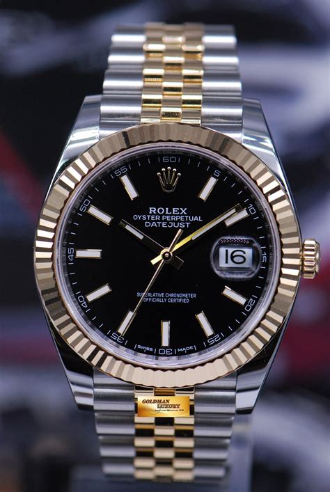 rolex oyster perpetual datejust black and gold|rolex datejust 126300 price.